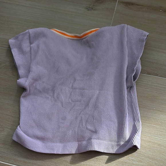 Purple Ribbed V-Neck Top - Picture 2 of 2